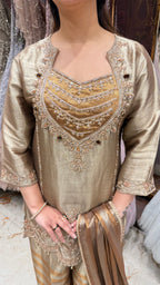 ZAHRA GOLD TISSUE SUIT