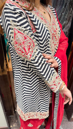 Colour block contrast farshi salwar suit