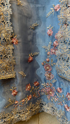 Glass Tissue Hand Work Unstitched Suit