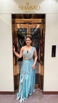 Mermaid Blue Drape Saree