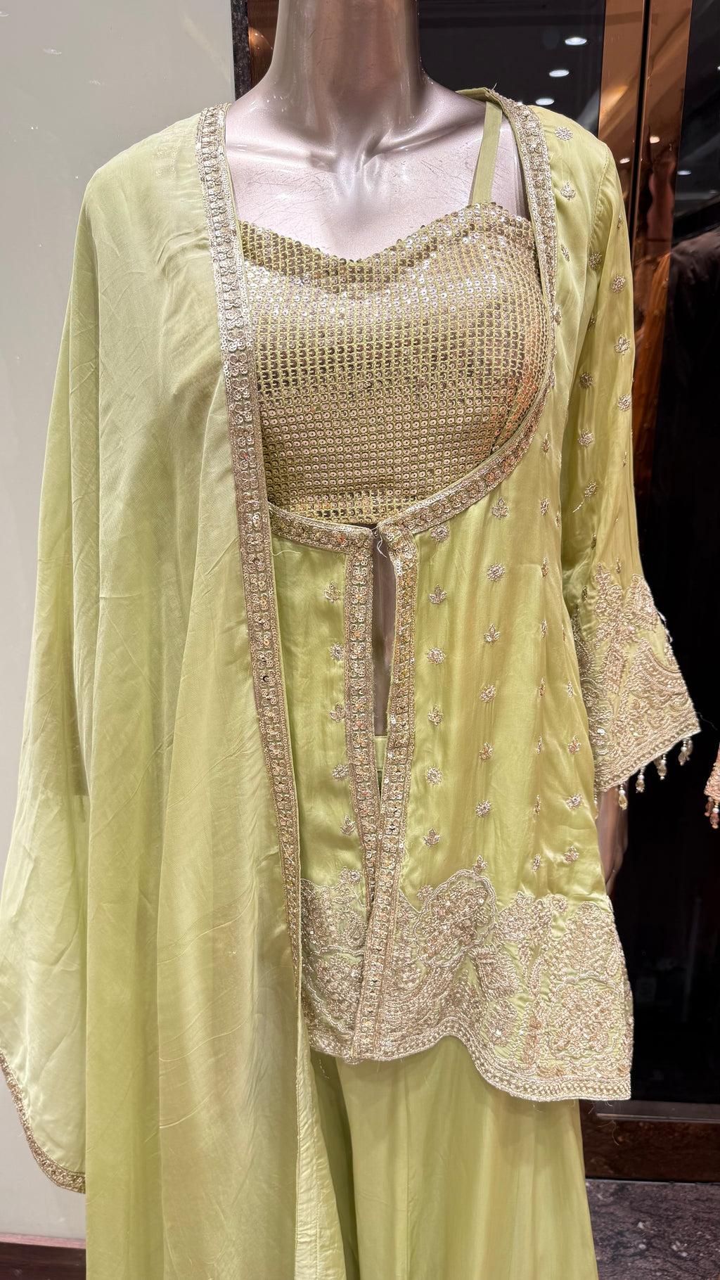 MEHNAAZ SEQUENCE JACKET PALAZZO SET