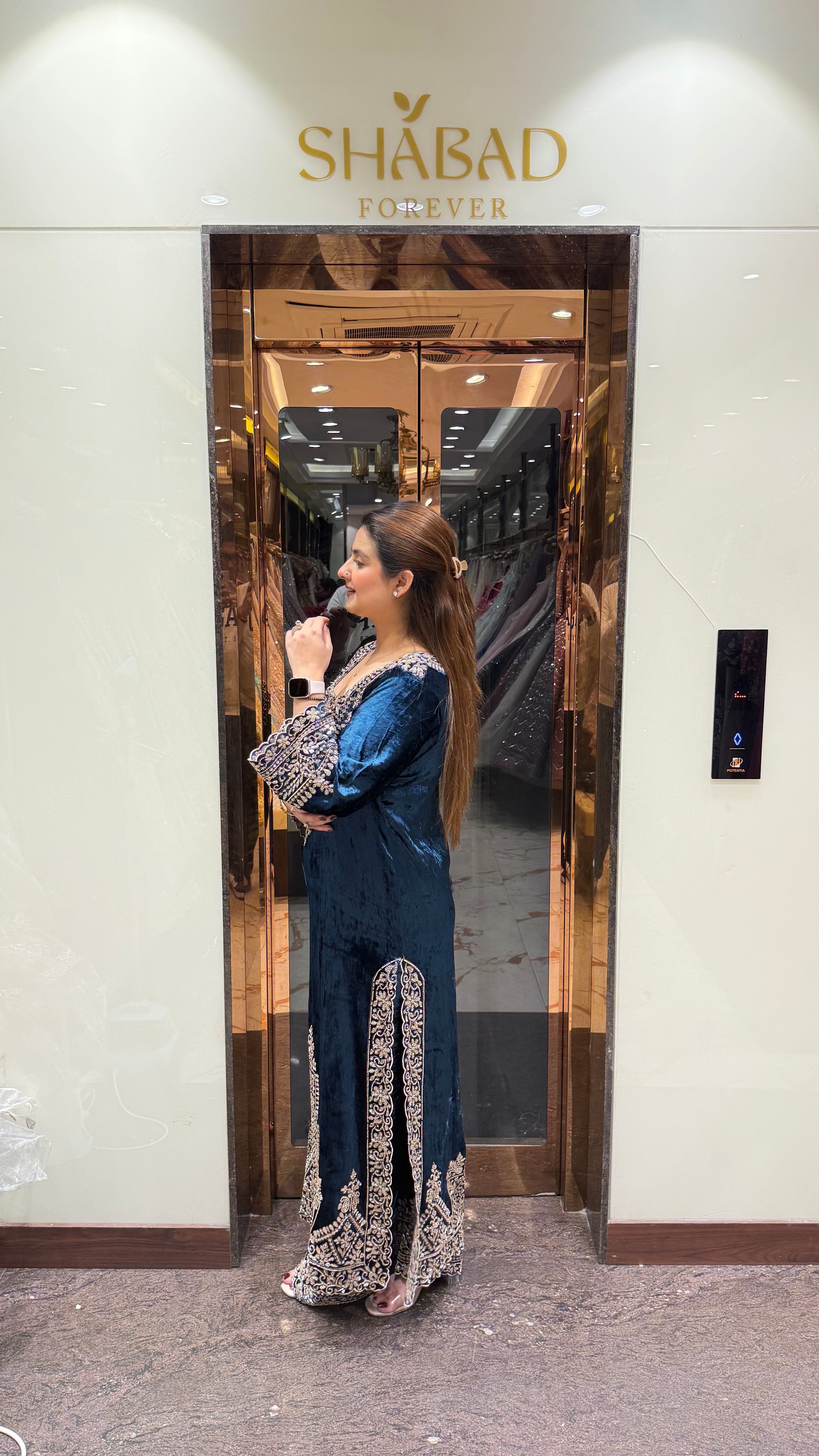 Velvet Long Side Slit Suit/Dress