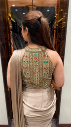 ZARINA HALTER NECK DRAPE SAREE