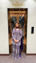 Handwork Chinon Suit With Pearlwork & Katdana Detailing