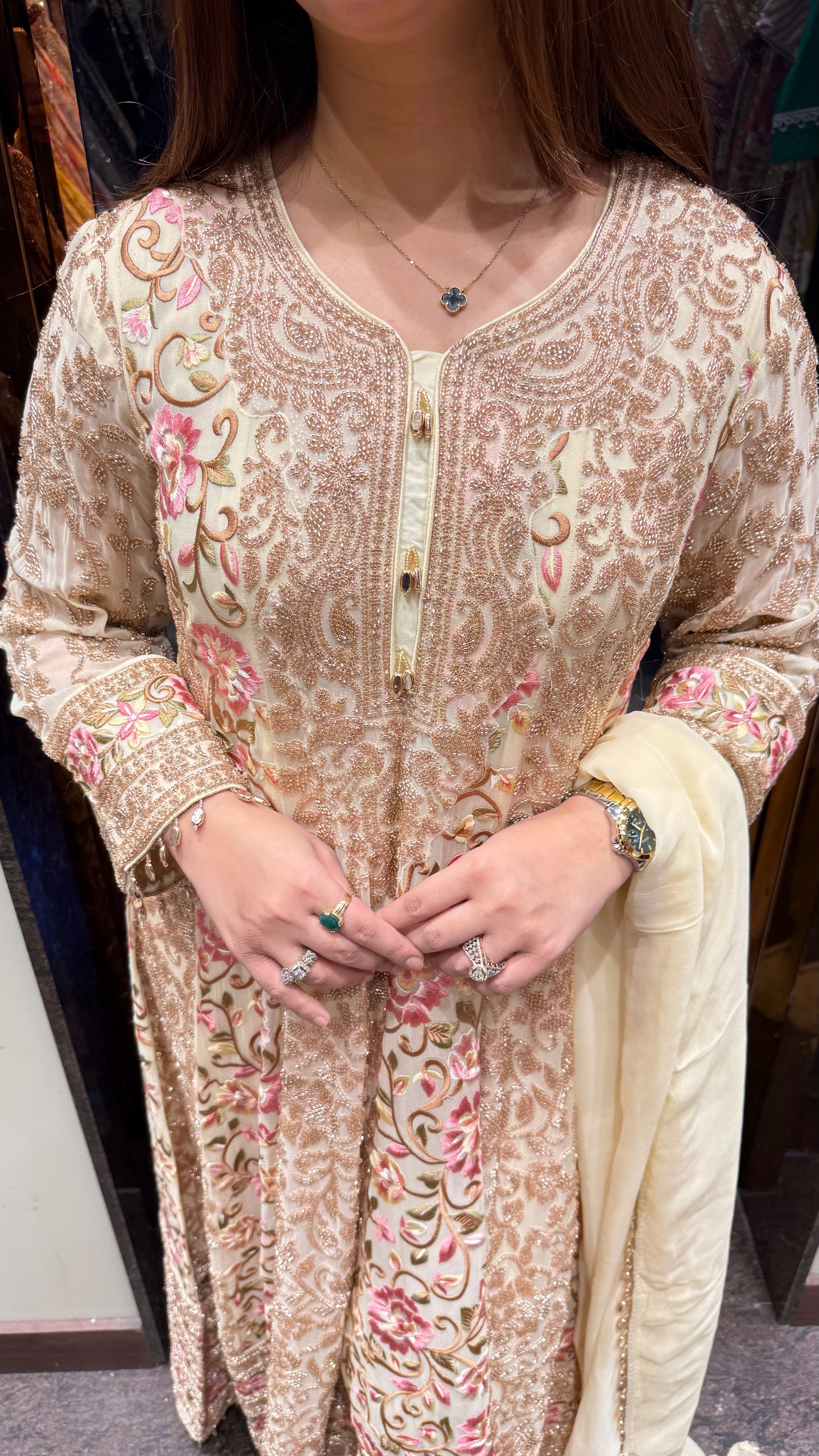 PINJRA HEAVY ANARKALI SUIT WITH HANDWORK