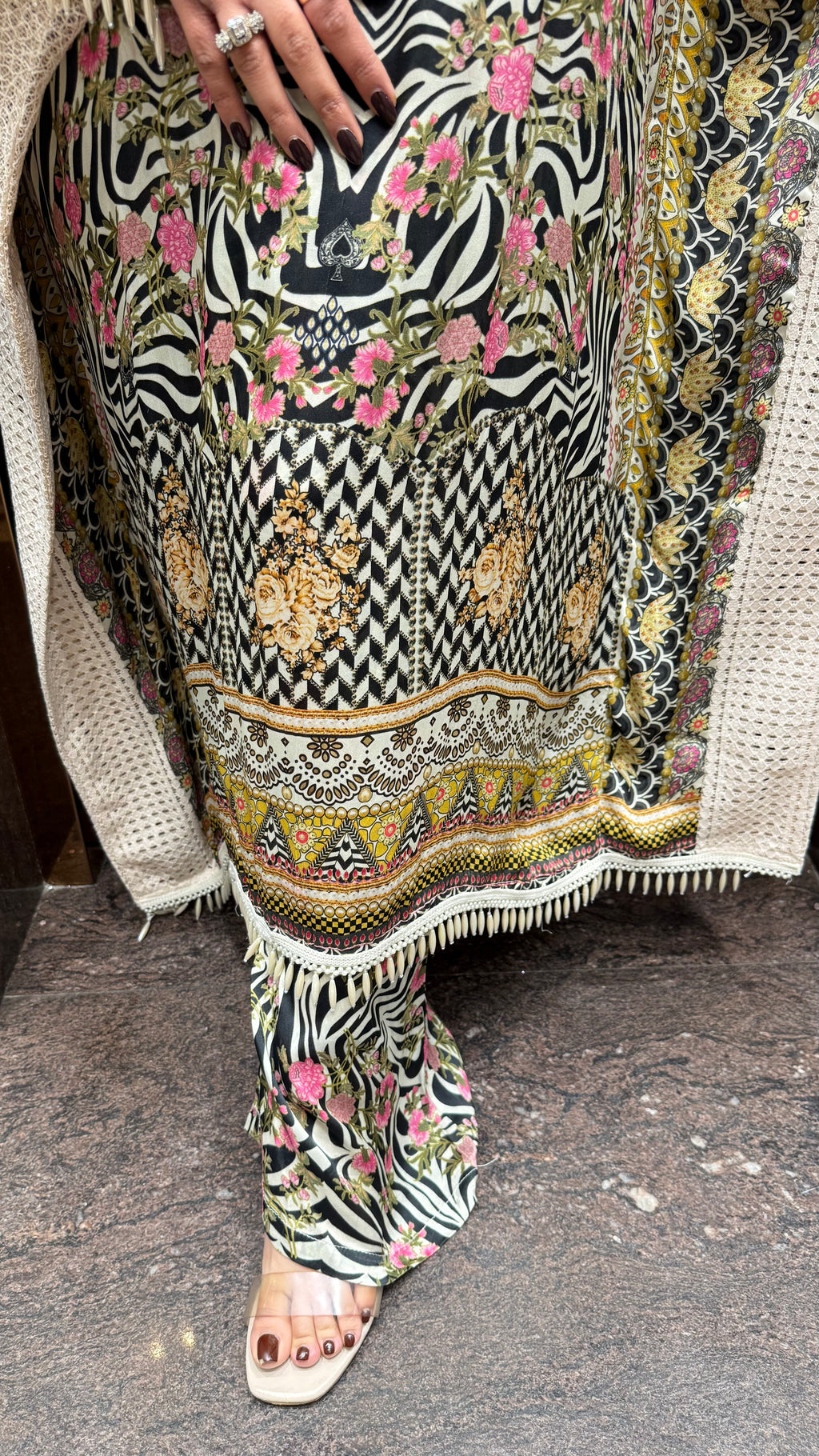 Beachy print with crochet detailing