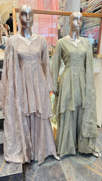 MUL LOW HIGH PEPLUM SHARARA SUIT