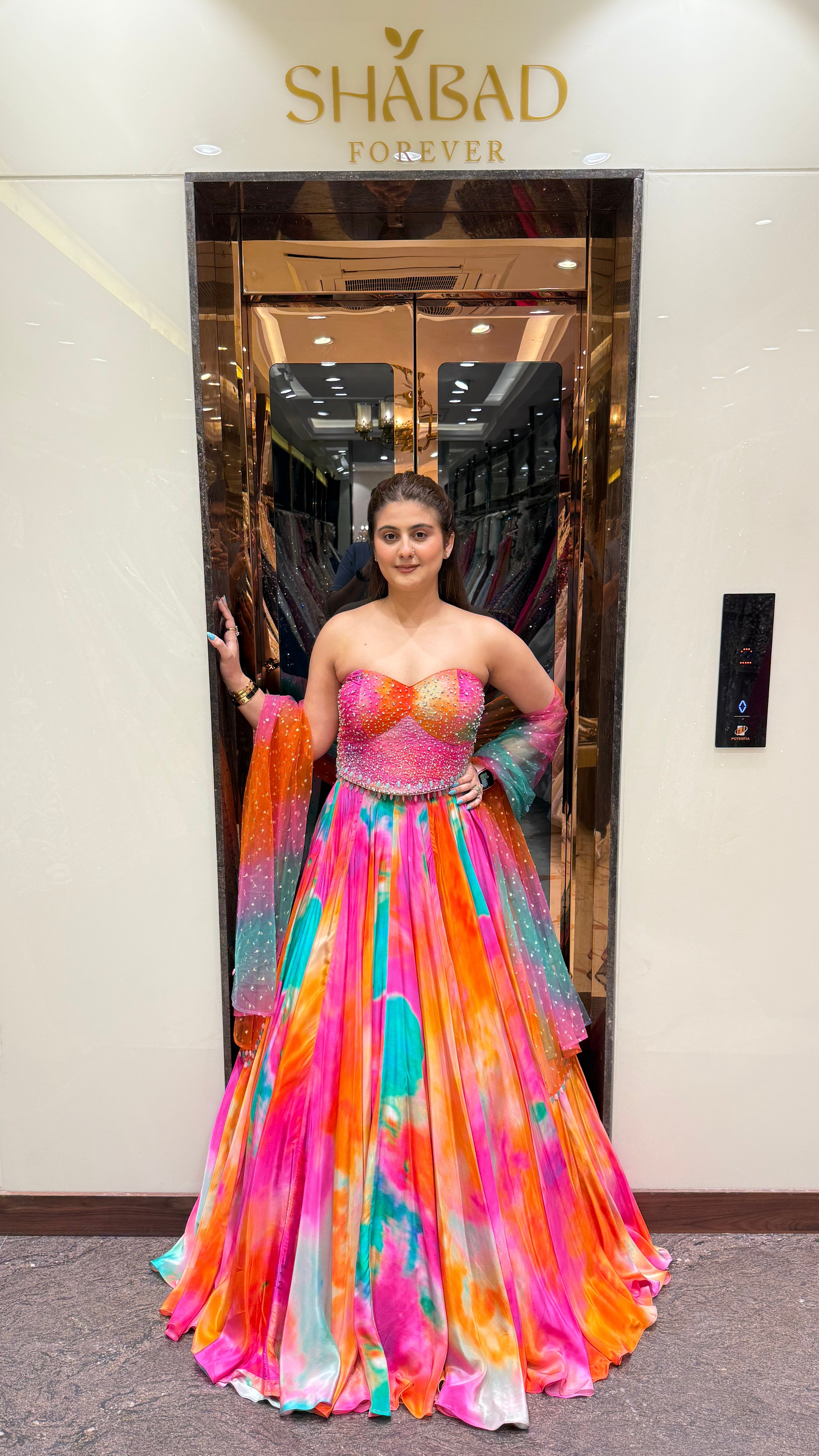 Multi Colour Tube Corset Lehenga
