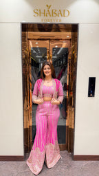OMBRE PINK JACKET SHARARA SET
