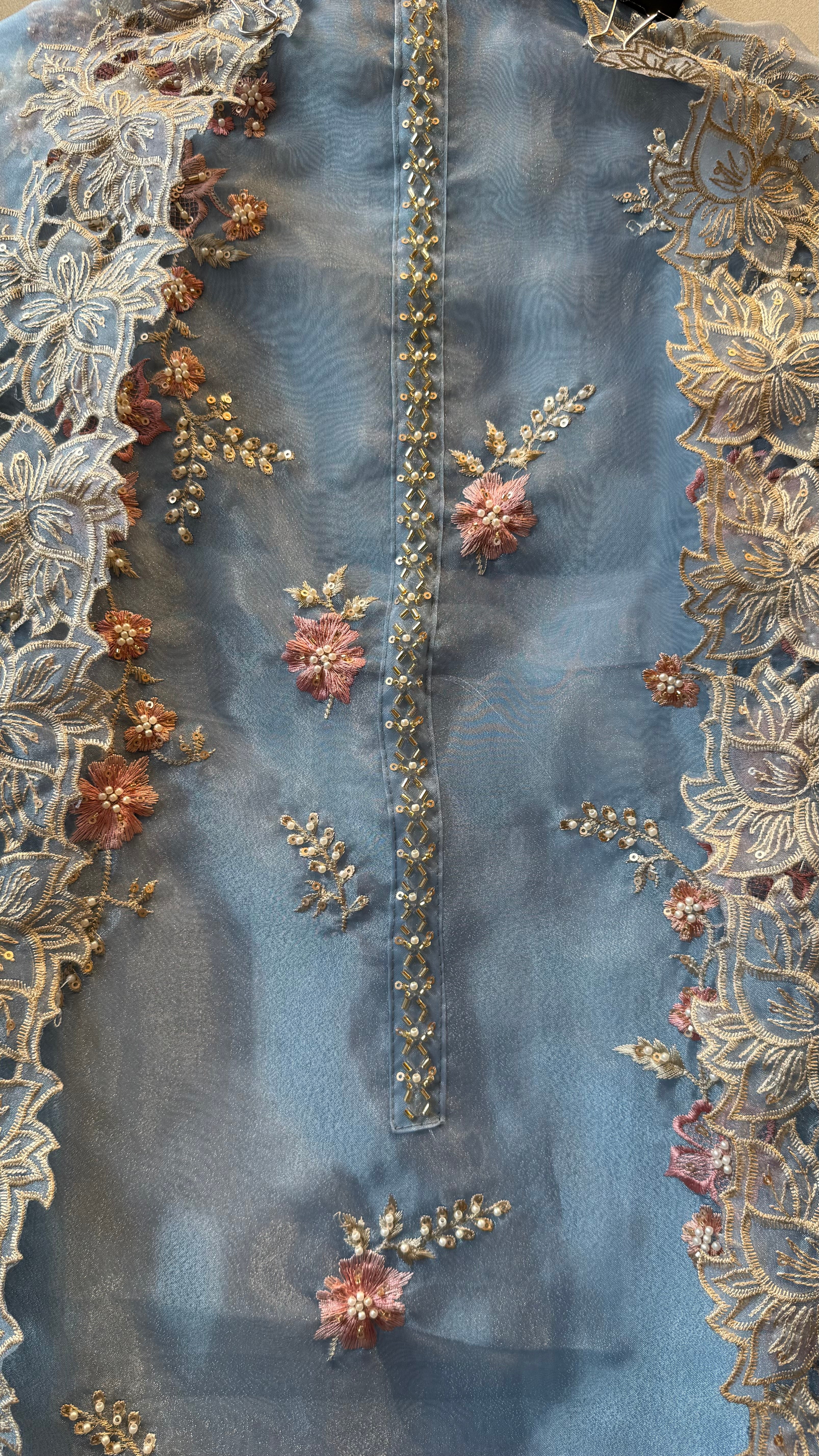 Glass Tissue Hand Work Unstitched Suit
