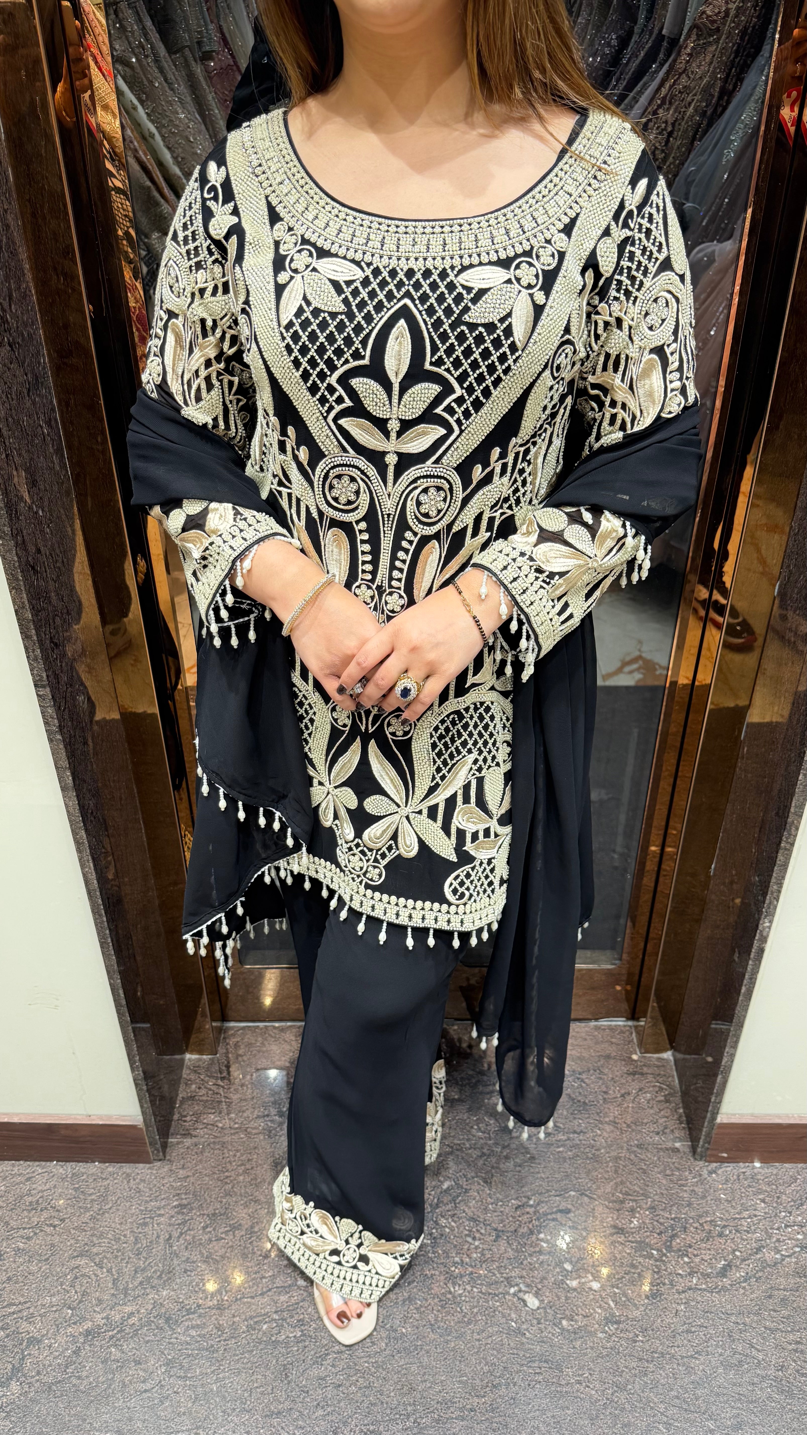 Pearl Pop Embroidered Suit