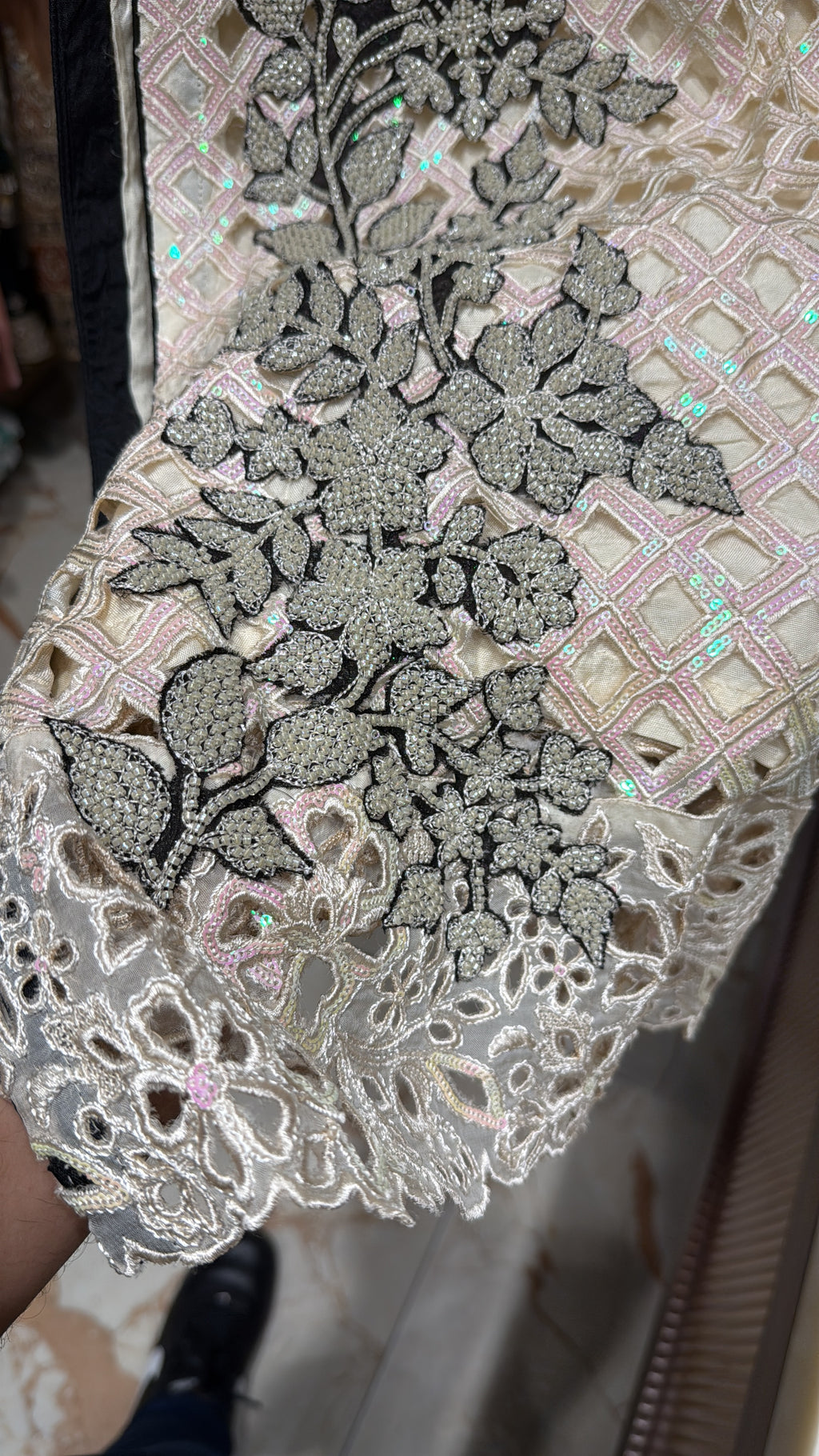 Laser Cut And Handwork Embellished Suit