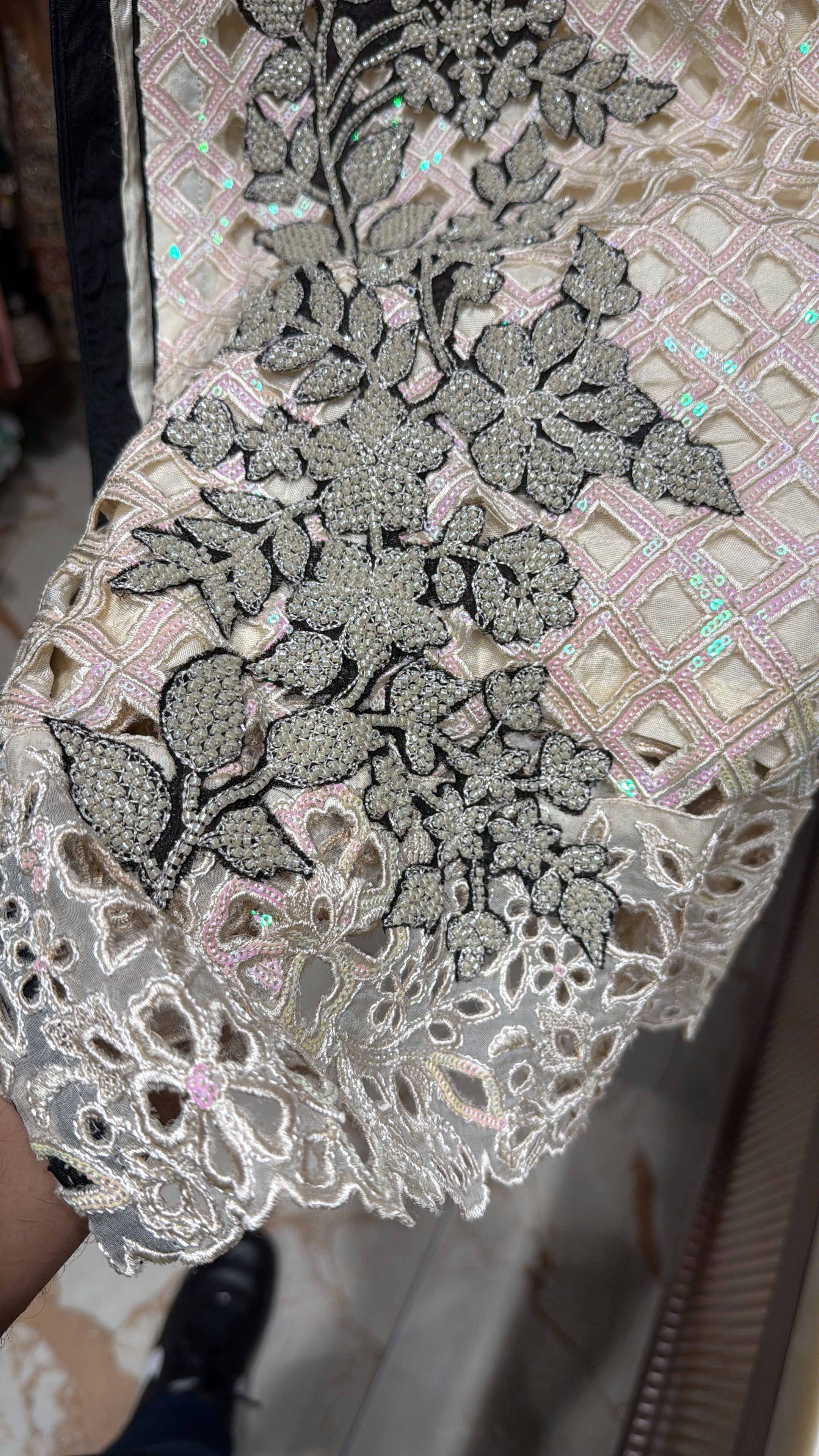Laser Cut And Handwork Embellished Suit