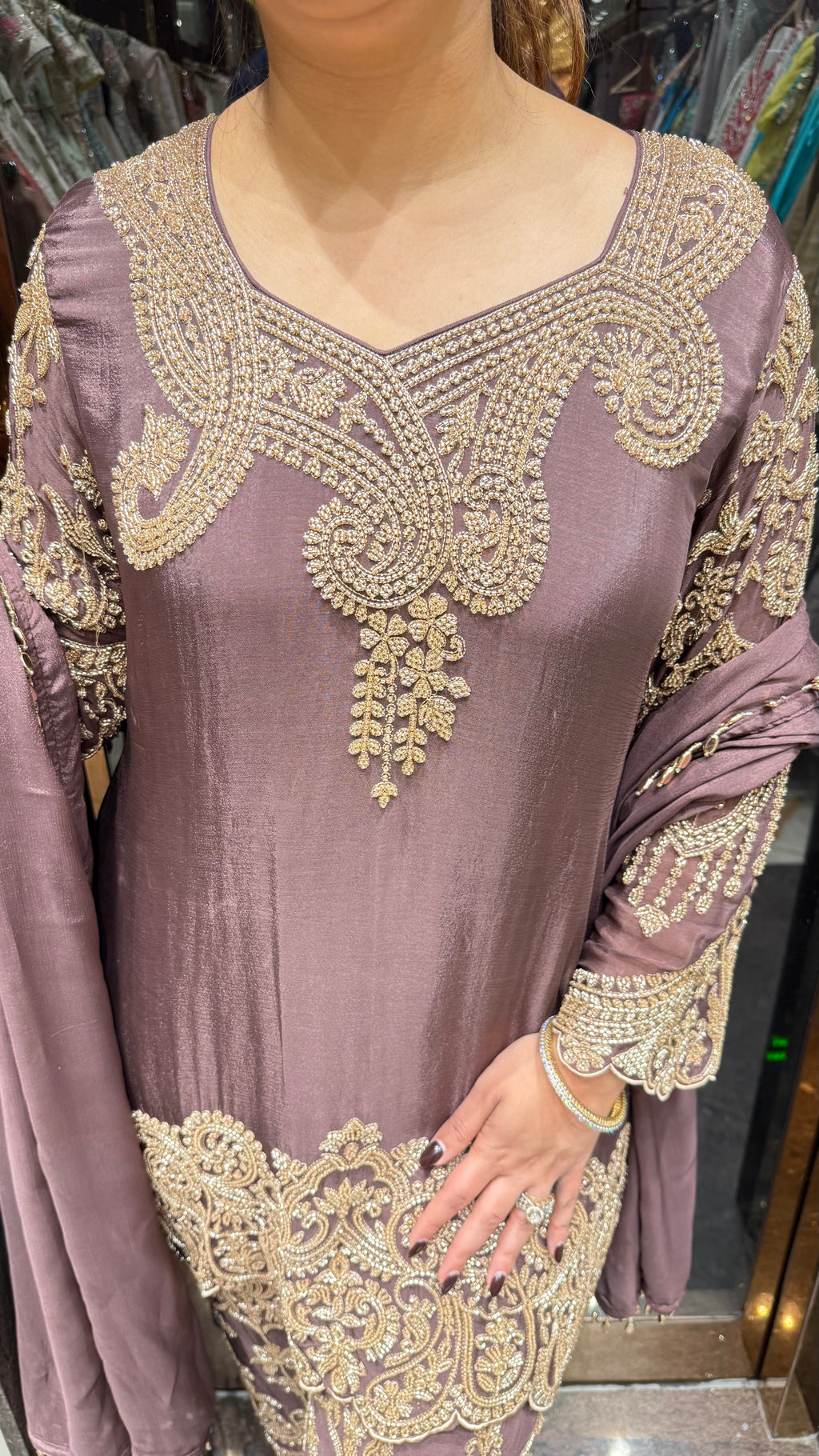 Insha Metallic Pearl Embroidered Suits