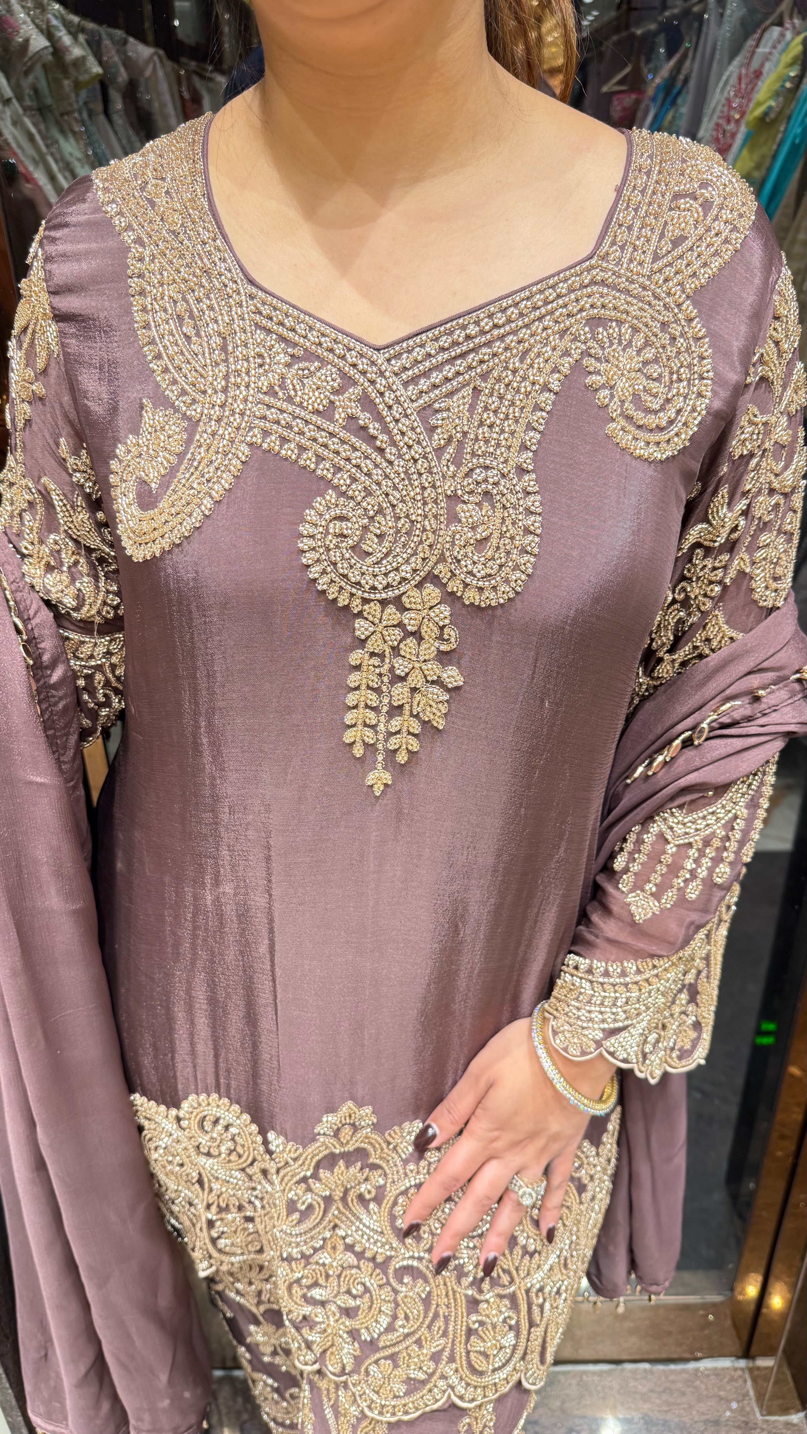 Insha Metallic Pearl Embroidered Suits