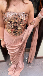 Mirror Tulip Corset Saree