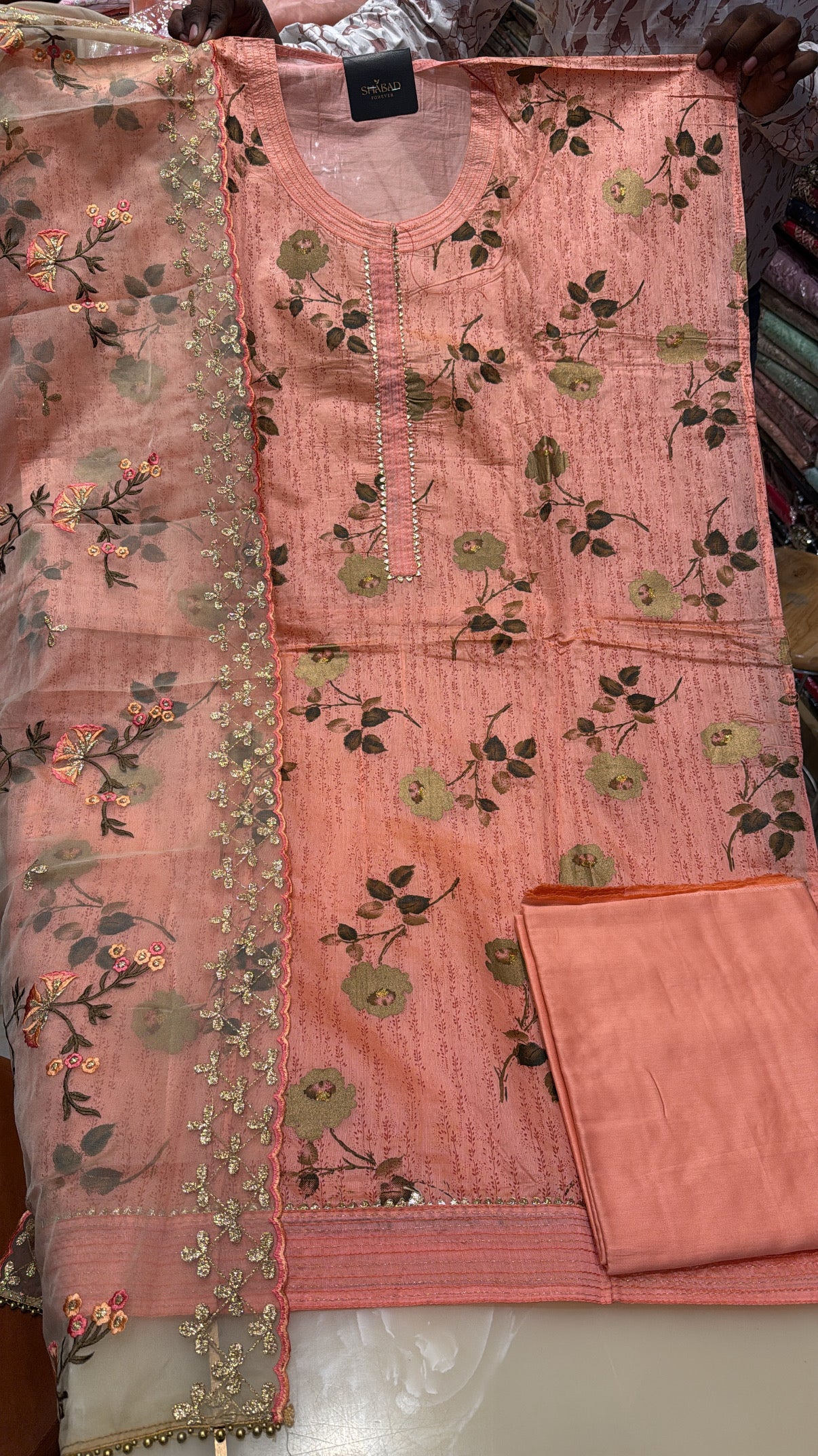 Maheshwari Silk Unstitched Suit