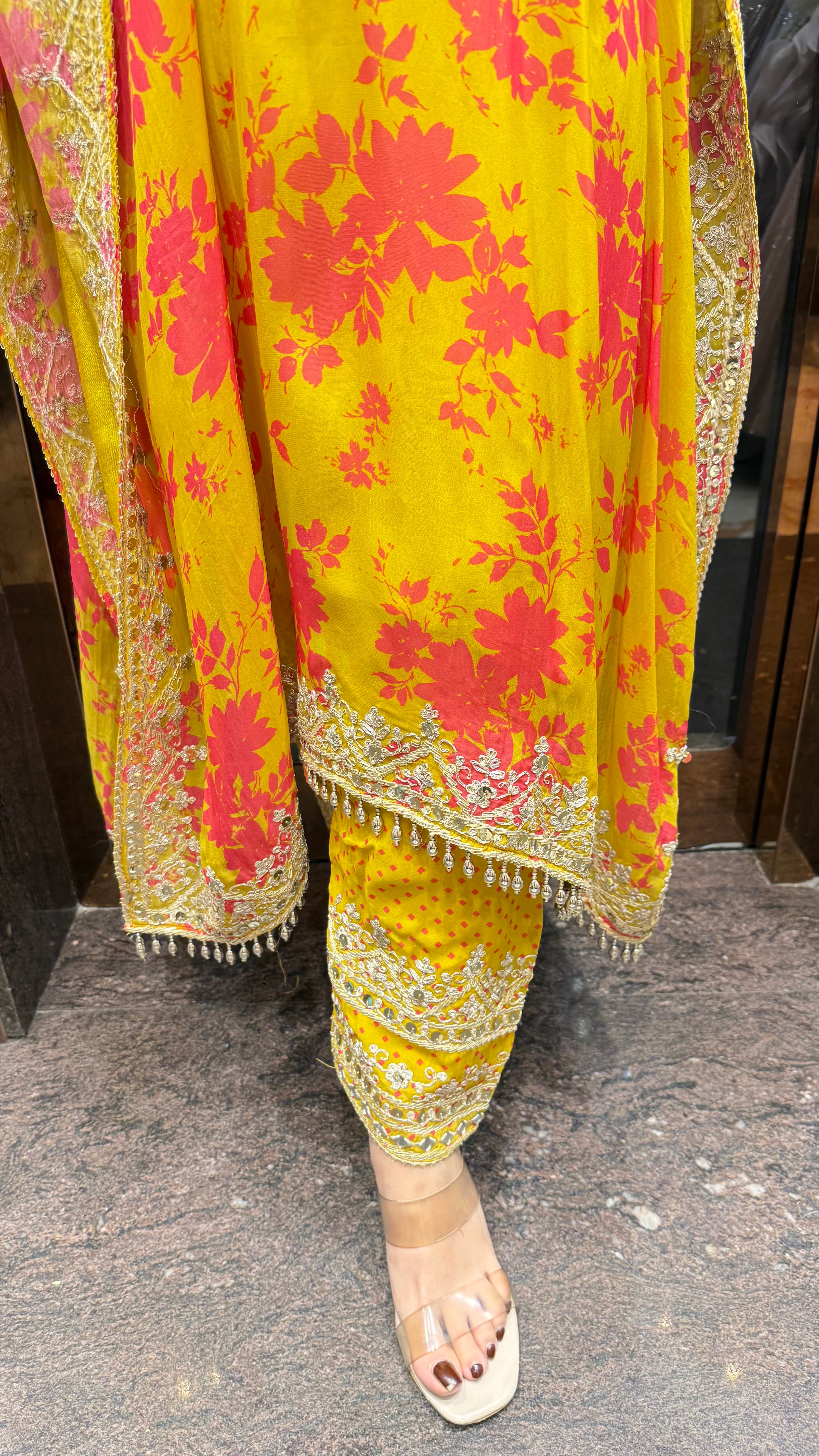 Dual print kaftan set
