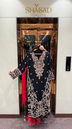 Long handwork Suit With Sharara