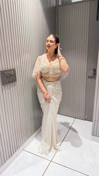 3-piece Indo-Western Cape Set with Drape Skirt