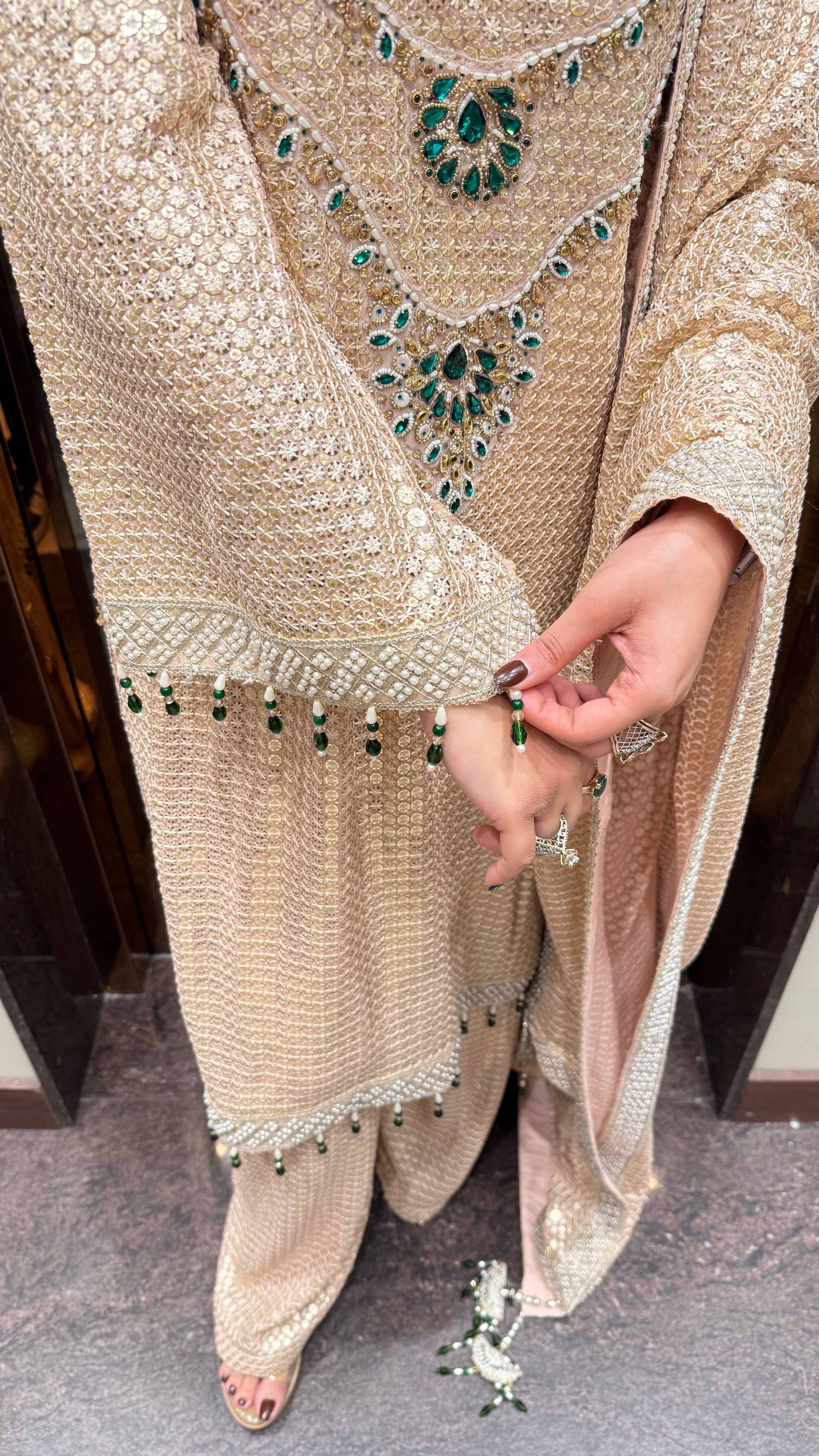 Kyra Sequin Suit with Designer Neckline