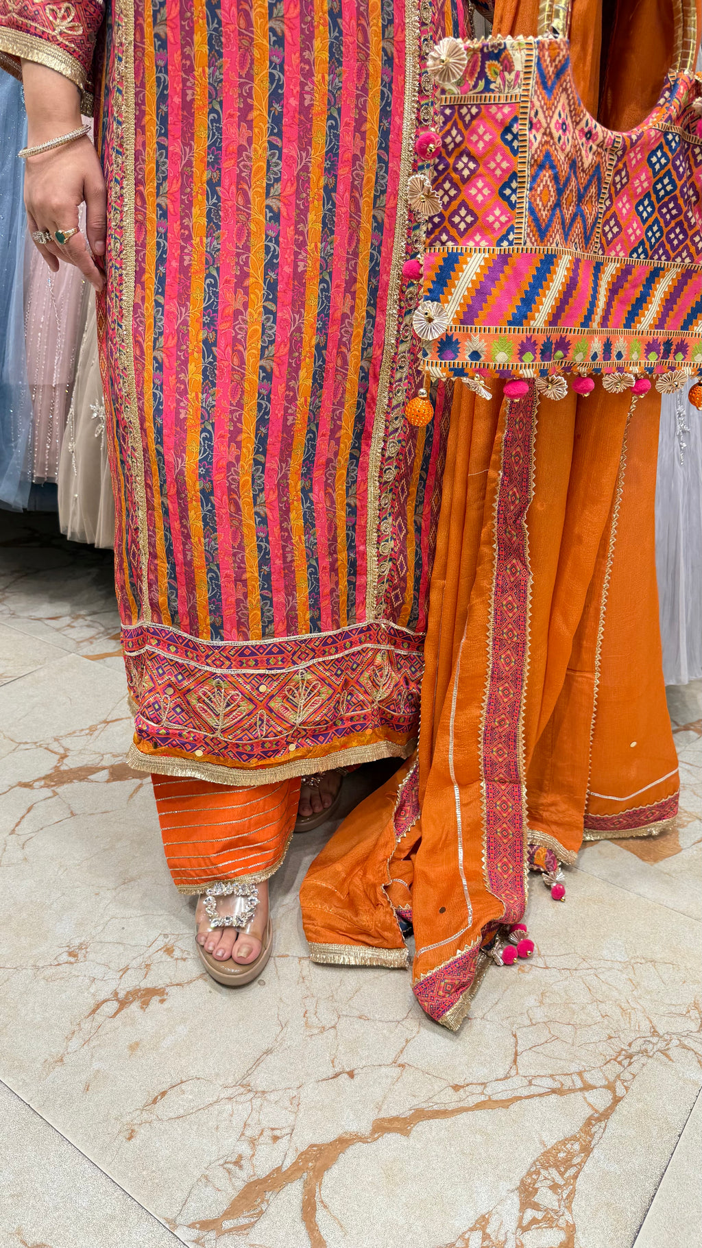 JASHN RAINBOW STRIPED SUIT