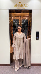 AZAAN HANDWORK PEPLUM WITH SHARARA