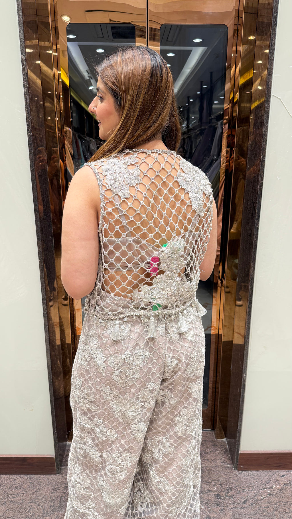 Indowestern 3pc laser cut blazer set