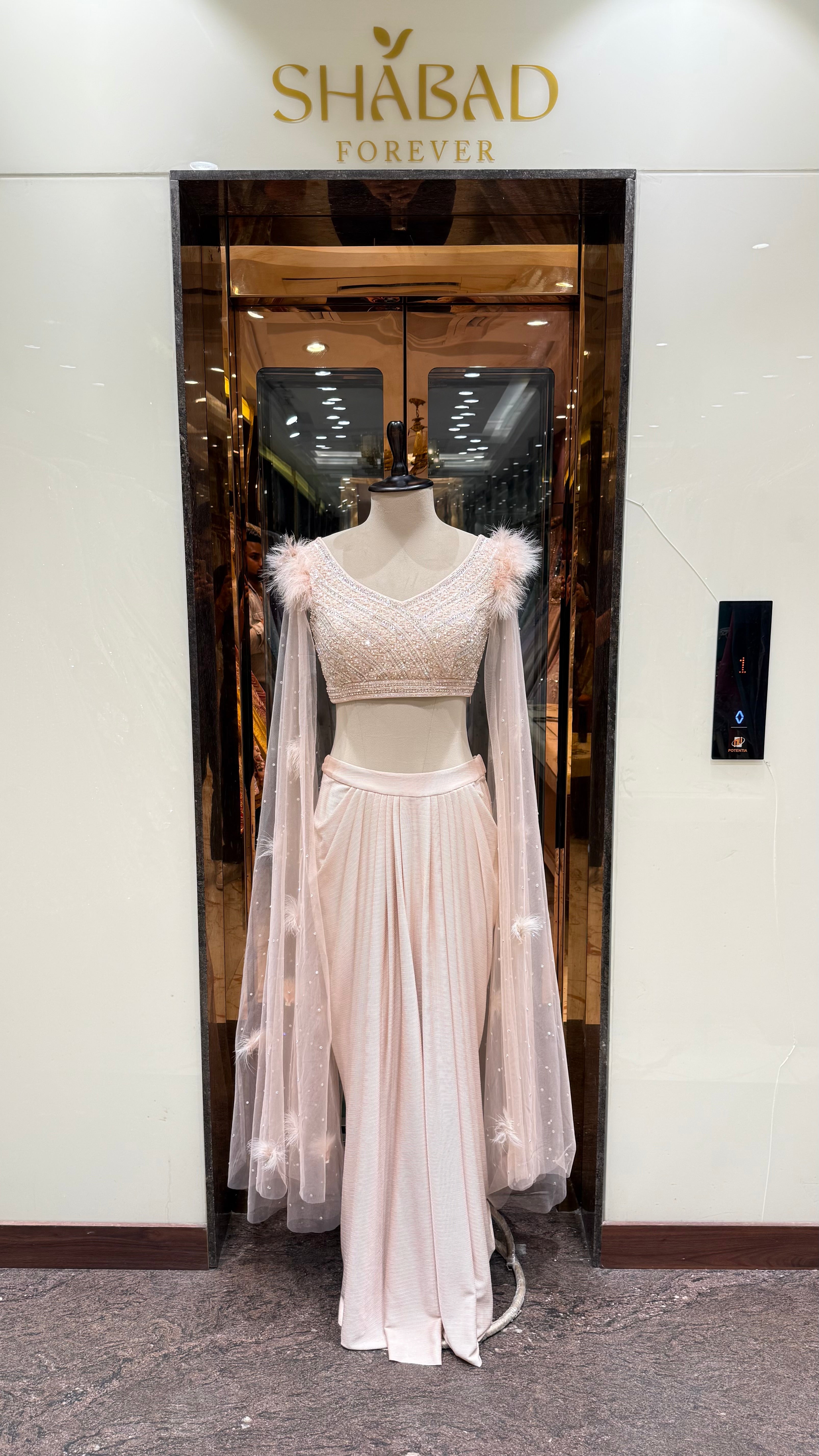 BLUSH PINK CROPTOP WITH SKIRT