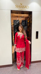 AFSANA HAND EMBROIDERED SHARARA SUIT