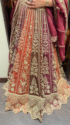 Multicolour heavy designer lehenga