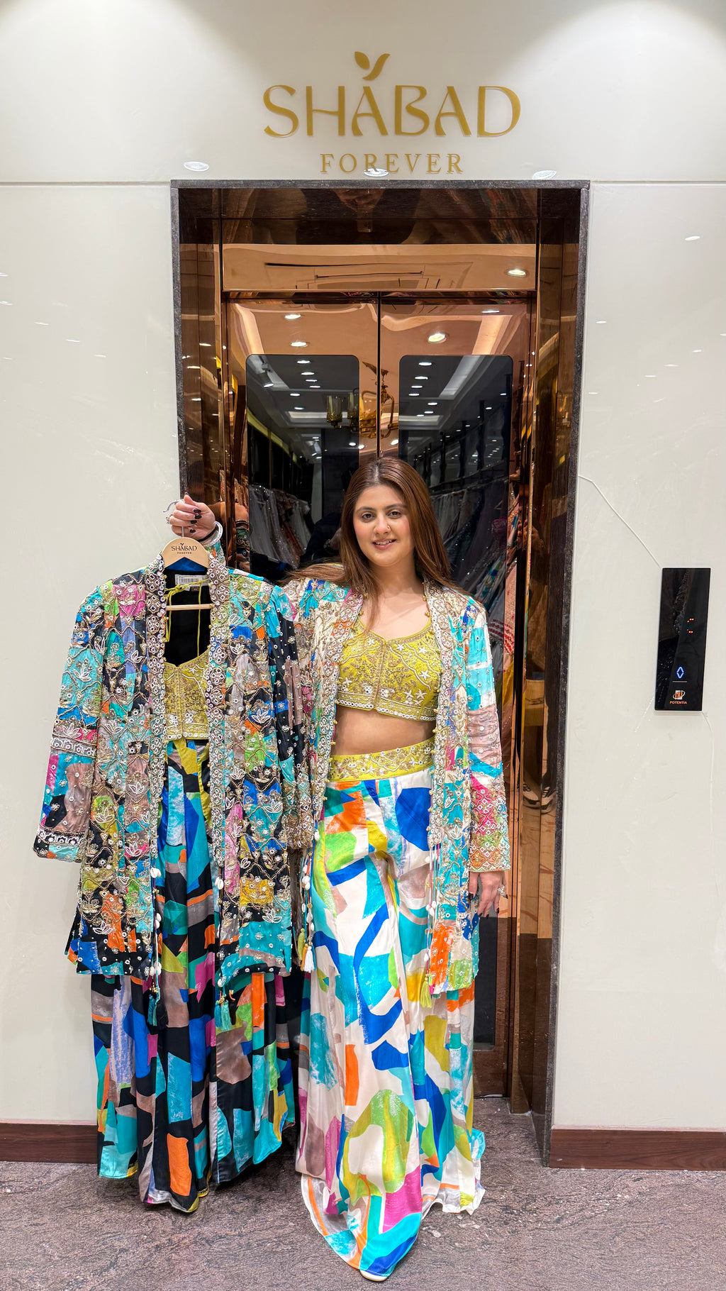 Raza 3 pc printed jacket set