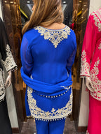 Pearl embroidered suit set