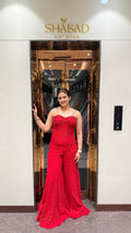 Schandley Red Corset with Pallazo