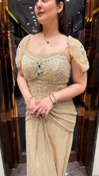 MAISON GOLD CORSET WITH DRAPE SKIRT