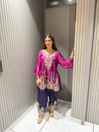 Purple Peplum Coord with Afghani Salwar
