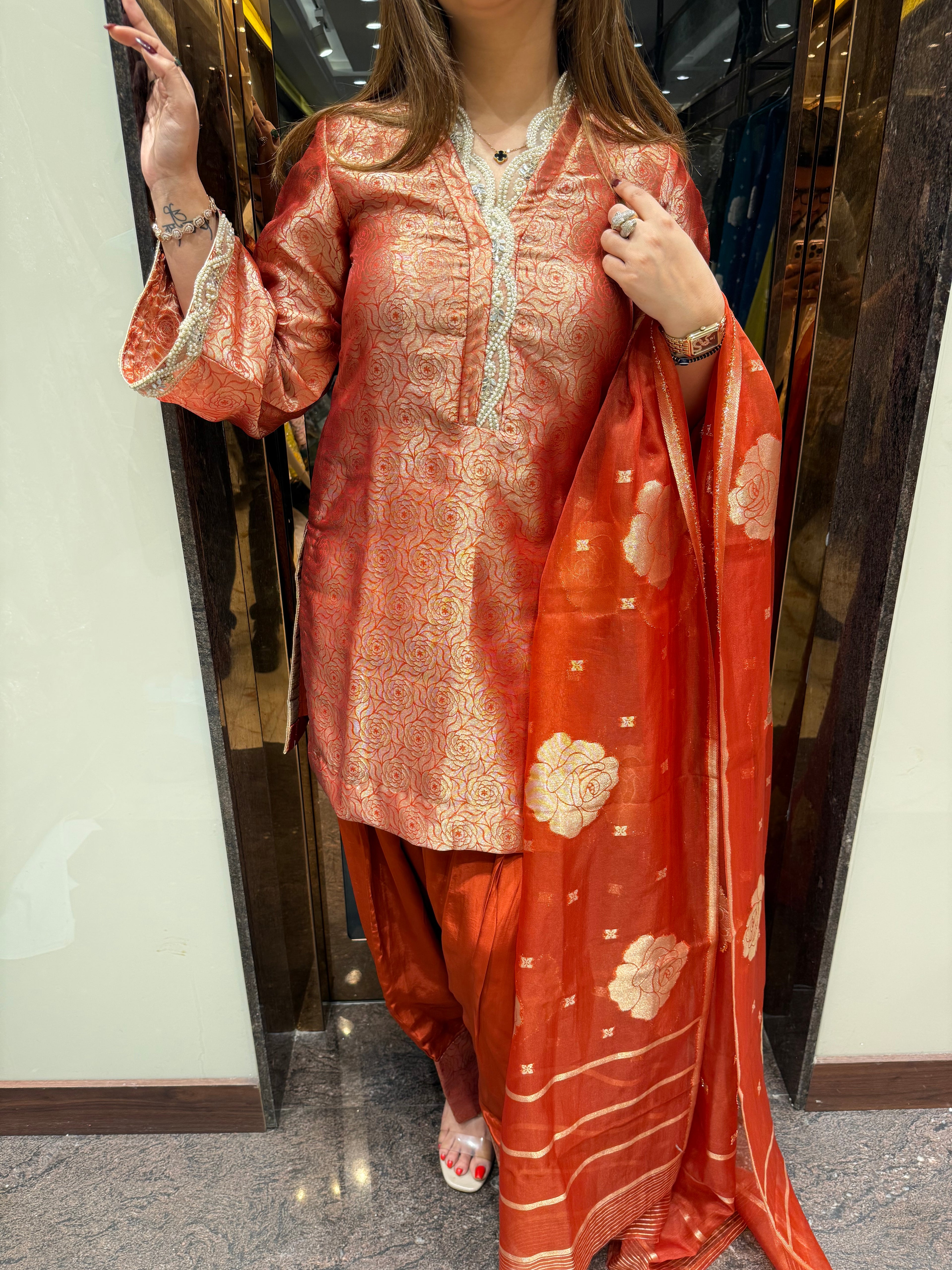 Noor Soft Brocade Unstitched Set
