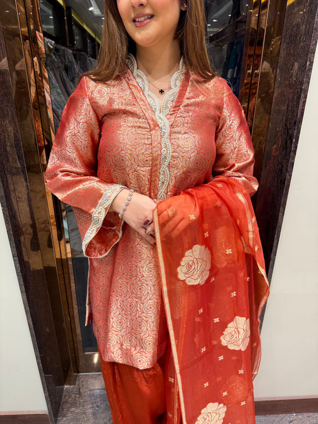 Noor Soft Brocade Unstitched Set