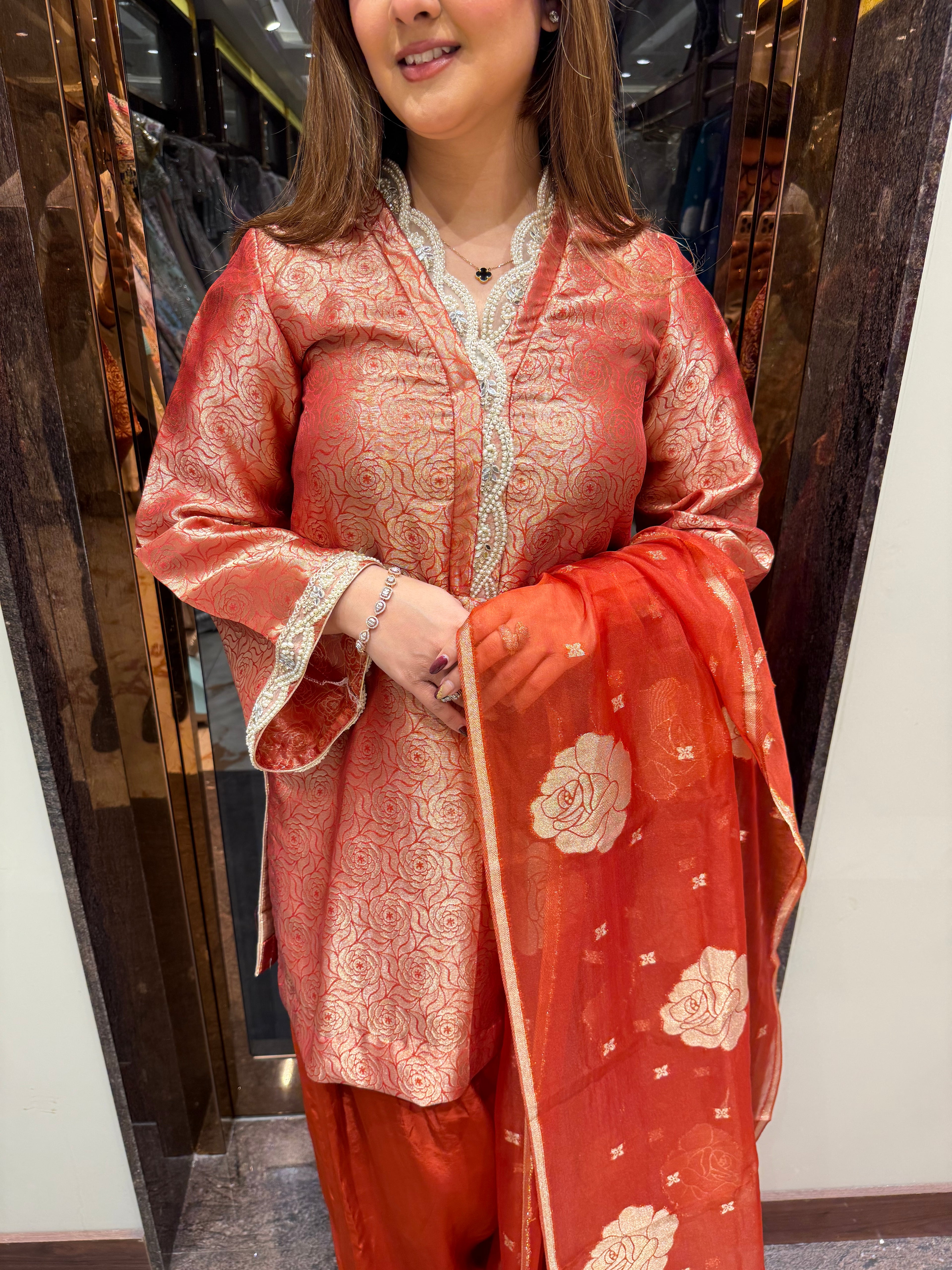 Noor Soft Brocade Unstitched Set