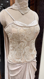 PEARL WHISPER CORSET DRAPE SKIRT WITH CHOKER