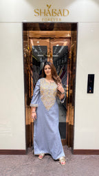 OMAN DENIM SLIT DRESS