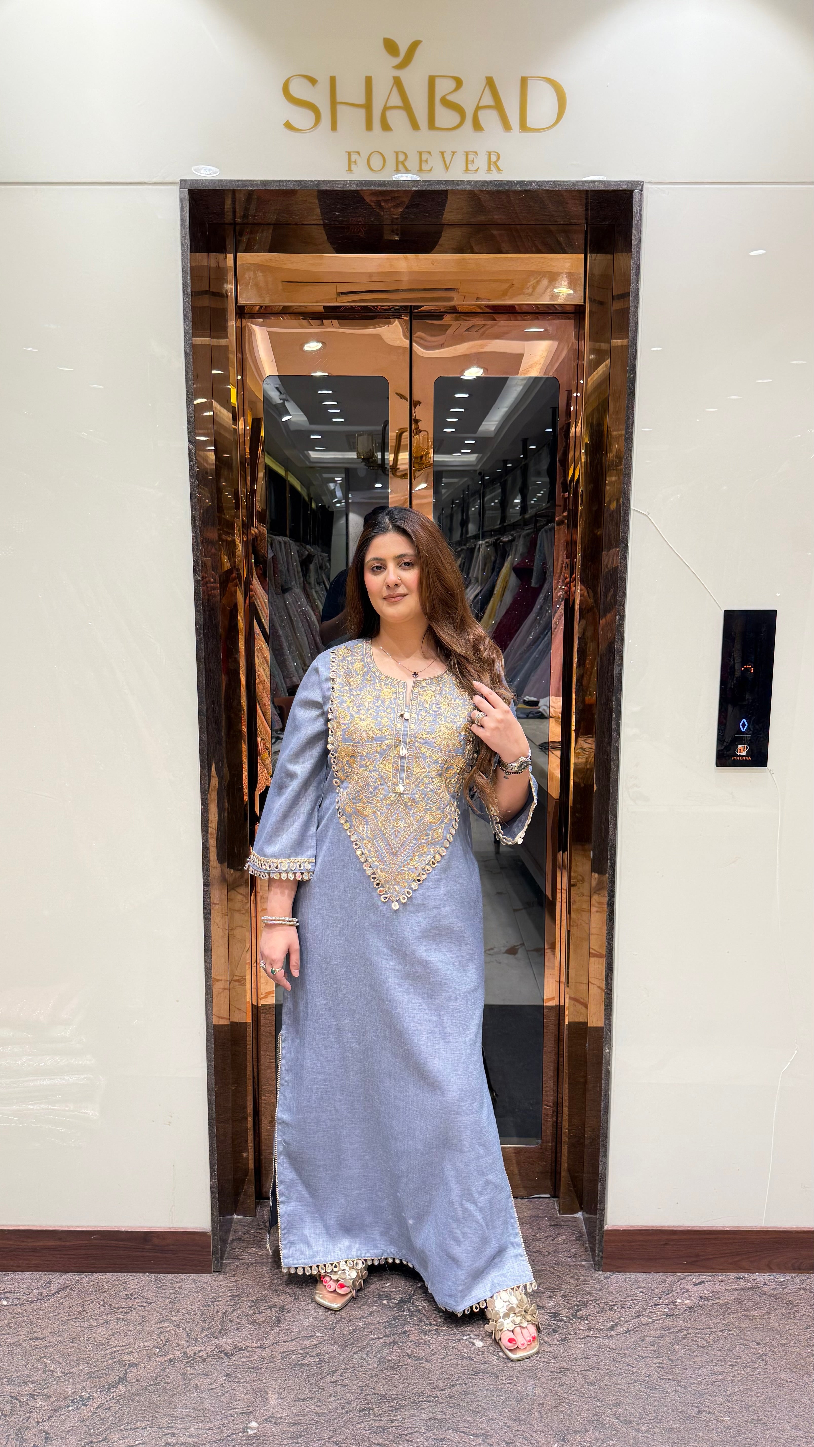 OMAN DENIM SLIT DRESS