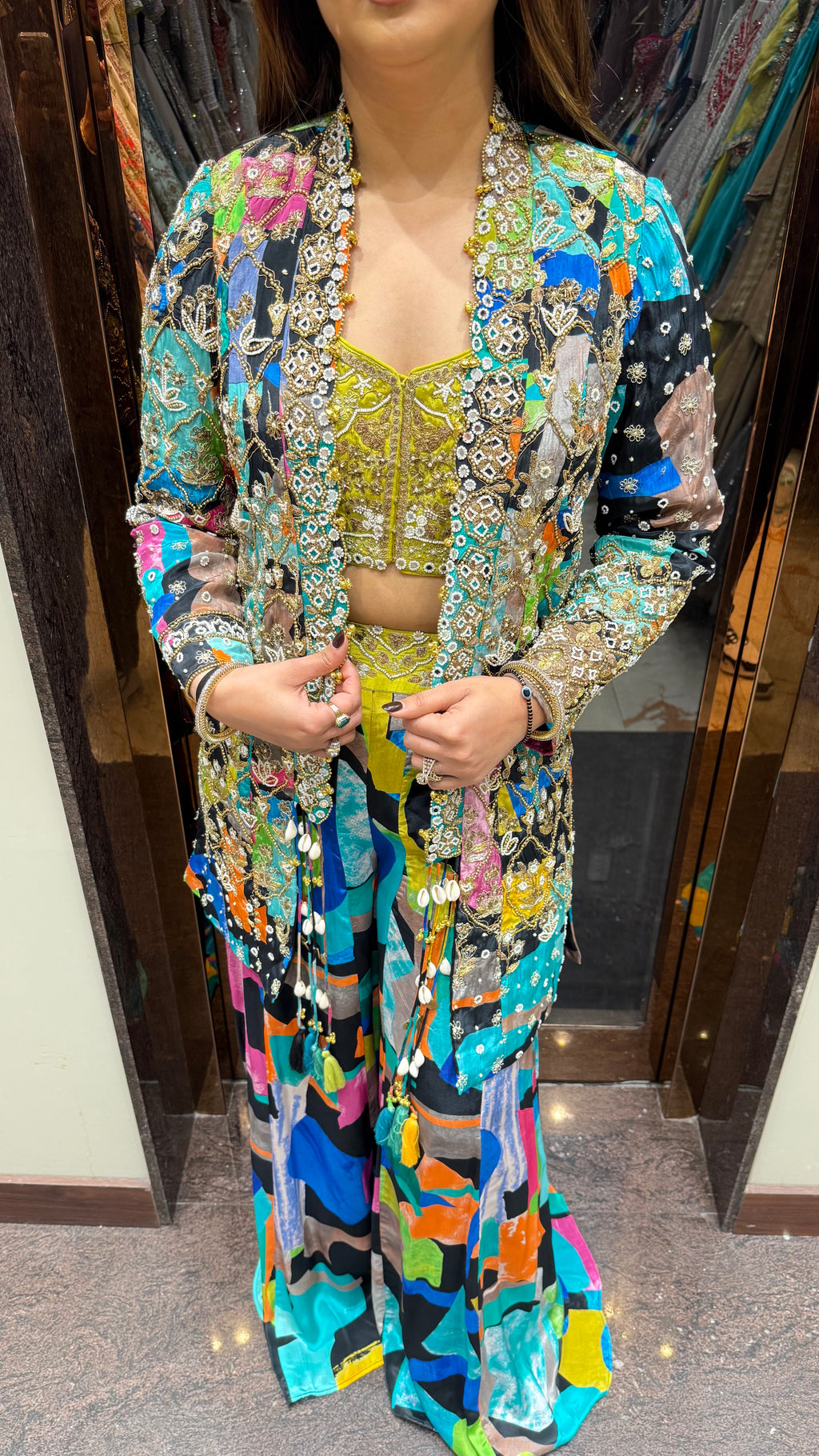 Raza 3 pc printed jacket set