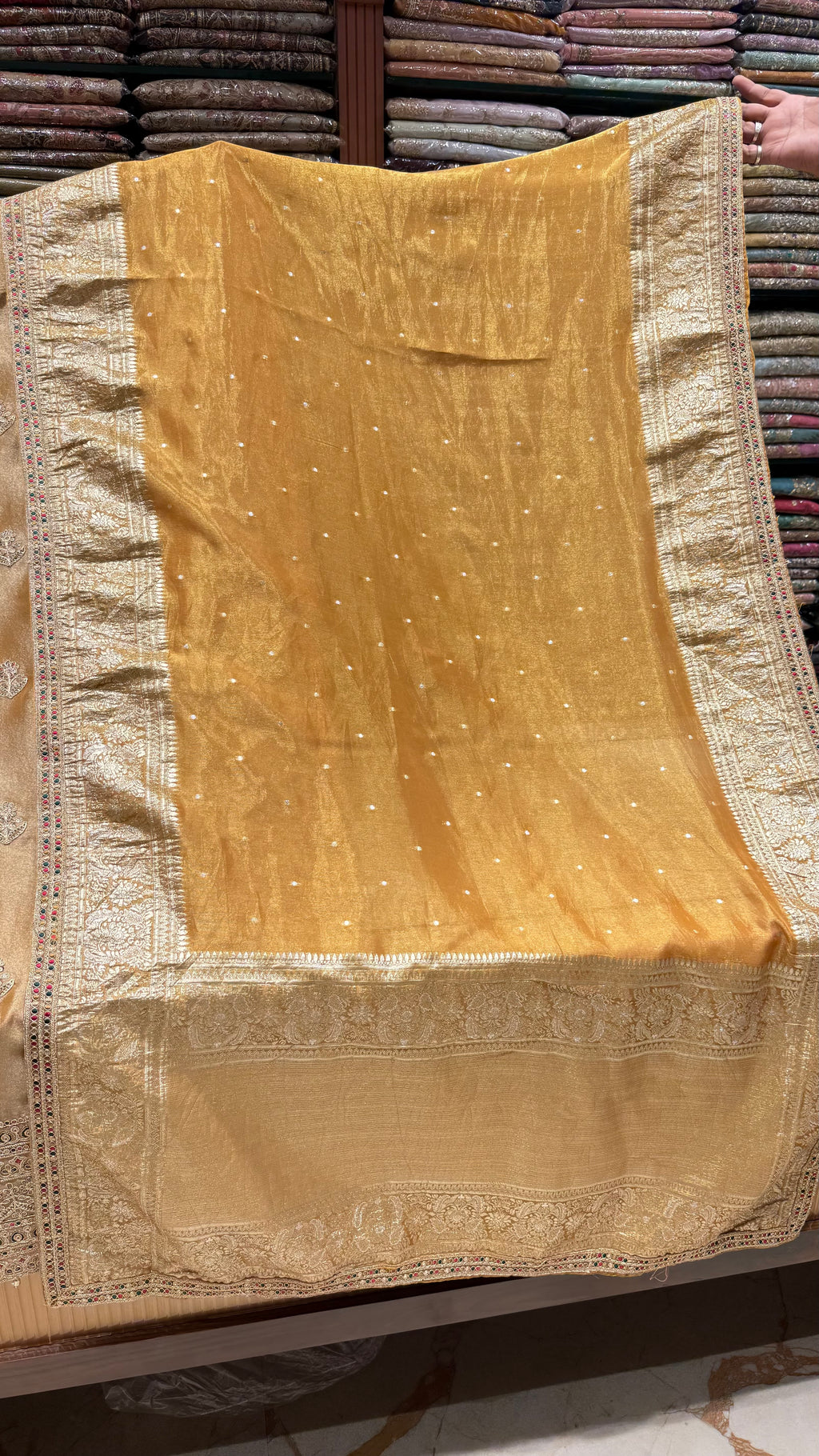 RIVAAYA SHIMMER BANARSI UNSTITCHED SUIT