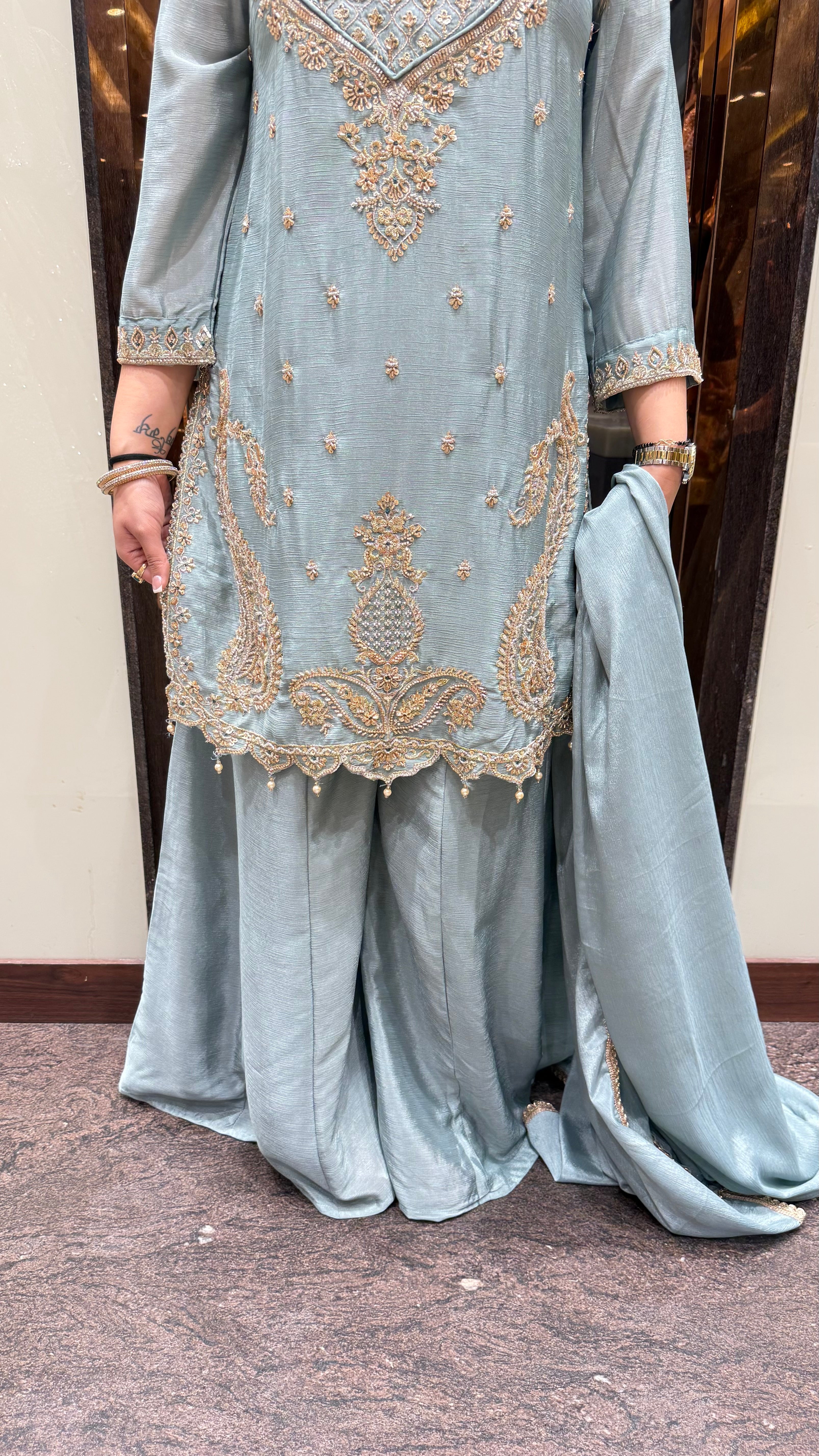 JANNAT HAND EMBROIDERED SHARARA SUIT