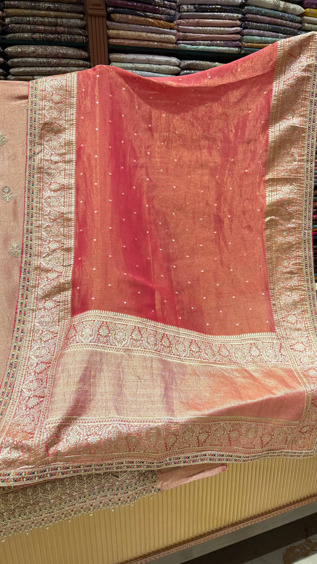 RIVAAYA SHIMMER BANARSI UNSTITCHED SUIT