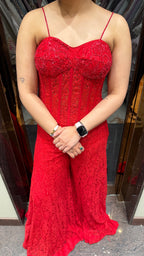Schandley Red Corset with Pallazo