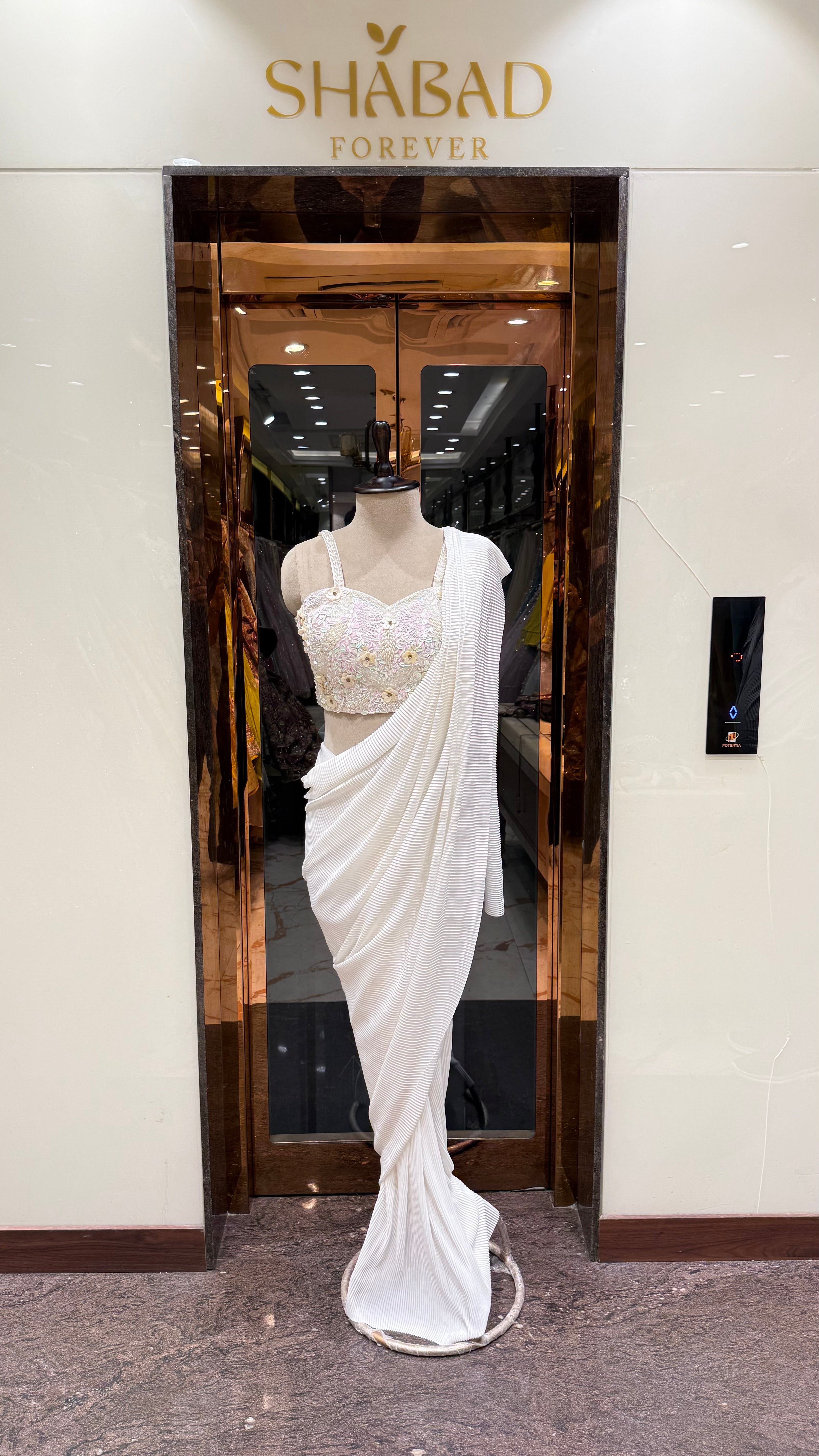 Halo Bustier Drape Saree