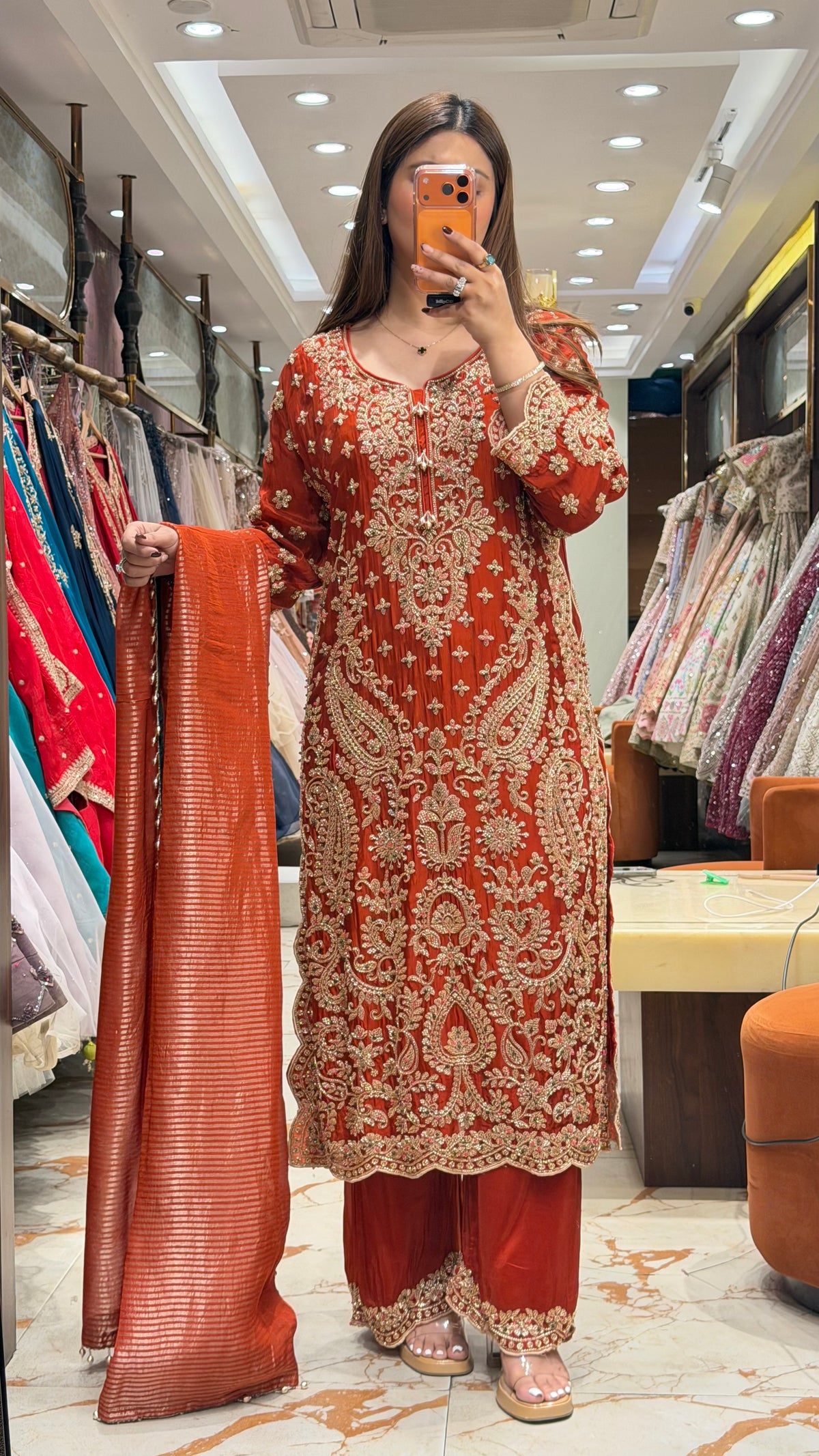 NIGAAH LONG HANDWORK READYMADE SUIT