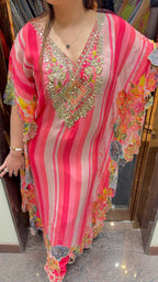 Stripes and multi floral kaftan